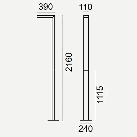 Latarnia dwusegmentowa ASKER LED 7,9W 3000K 216cm IESNA typ III 1366 – Norlys