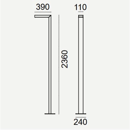 Latarnia jednosegmentowa ASKER LED 8,6W 3000K 236cm DALI2/NightDim IESNA typ III 1369 – Norlys