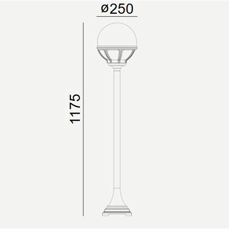 Słupek ogrodowy BOLOGNA E27 117,5 cm 315 – Norlys