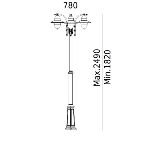Latarnia ogrodowa potrójna COMO E27 373 – Norlys