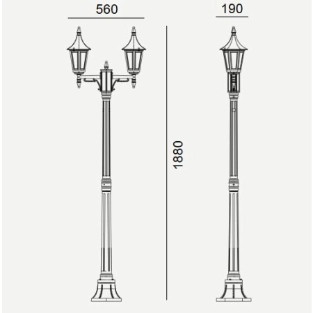 Latarnia ogrodowa podwójna RIMINI 188 cm 402 – Norlys
