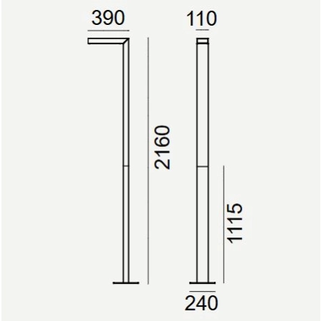 Latarnia dwusegmentowa ASKER LED 8W 4000K 216cm IESNA typ V 5161 – Norlys