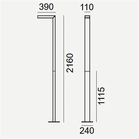 Latarnia dwusegmentowa ASKER LED 8,5W 4000K 216cm DALI2/NightDim IESNA typ V 5162 – Norlys