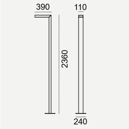 Latarnia jednosegmentowa ASKER LED 8,5W 4000K 236cm DALI2/NightDim IESNA typ V 5165 – Norlys