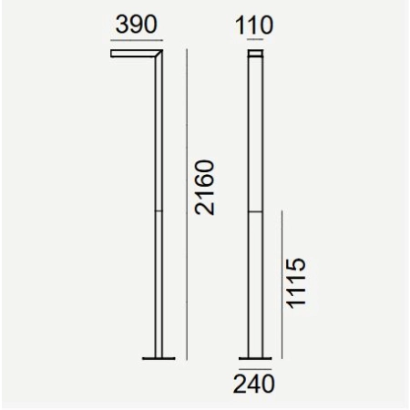 Latarnia dwusegmentowa ASKER LED 8,6W 4000K 216cm DALI2/NightDim IESNA typ III 5168 – Norlys