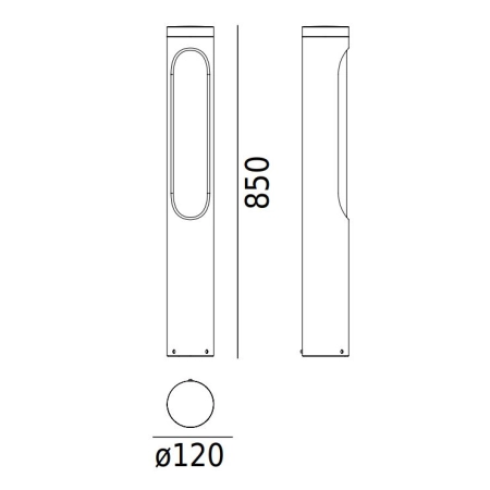 Słupek ogrodowy KISA LED 8,8W ściemnialny 4000K jednostronny 5181 – Norlys