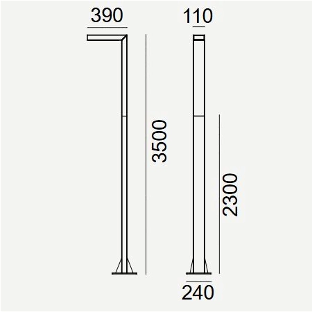 Latarnia dwusegmentowa ASKER LED 19,5W 3000K 350cm DALI2/NightDim IEASNA typ V 5200 – Norlys