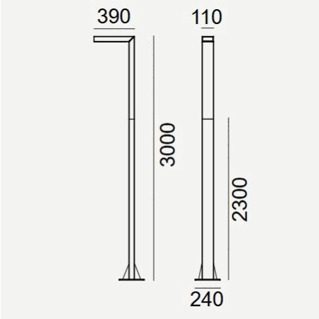 Latarnia dwusegmentowa ASKER LED 19,5W 3000K 300cm DALI2/NightDim IEASNA typ V 5222 – Norlys