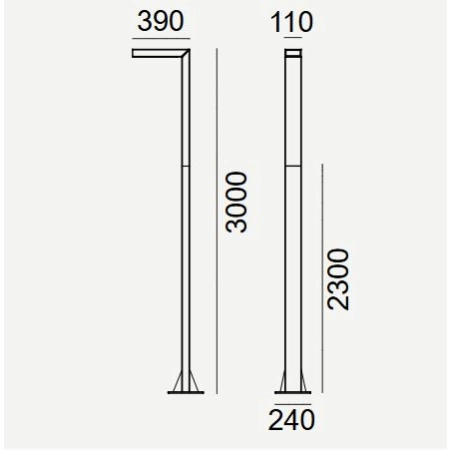 Latarnia dwusegmentowa ASKER LED 19,5W 3000K 300cm DALI2/NightDim IEASNA typ III 5226 – Norlys