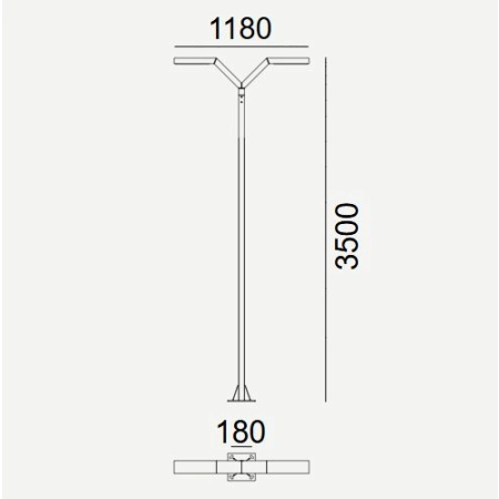 Latarnia podwójna TRYSIL LED DALI2 350CM – Norlys