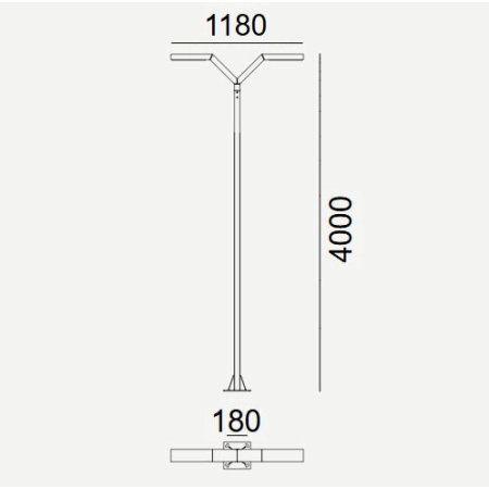 Latarnia podwójna TRYSIL LED DALI2 400CM – Norlys