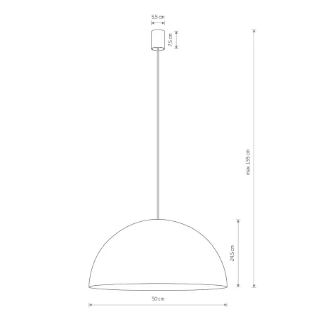 Lampa wisząca HEMISPHERE SUPER L BLACK-WHITE 10697 - Nowodvorski