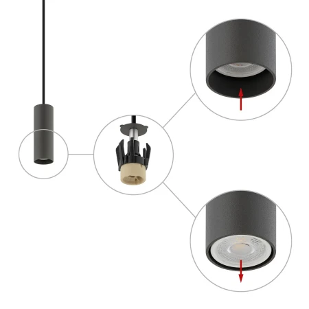 Lampa wisząca FOURTY S UMBRA GRAY 10901 - Nowodvorski