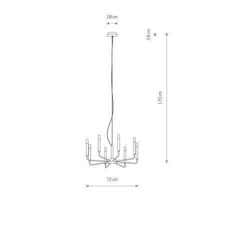 Lampa wisząca ORTO VIII czarna 11460 - Nowodvorski