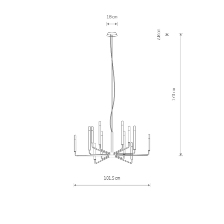 Lampa wisząca ORTO XII A czarna 11462 - Nowodvorski
