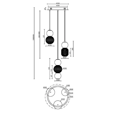 Lampa wisząca Drop MOD273PL-L33G3K- Maytoni