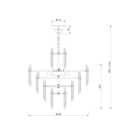 Lampa kryształowa wisząca FLARE DIA200PL-06G - Maytoni