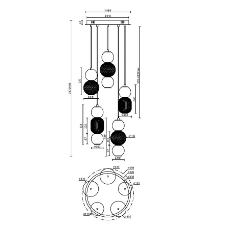 Lampa wisząca Drop MOD273PL-L80CH3K- Maytoni
