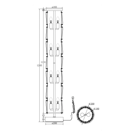 Lampa podłogowa PUNTES MOD043FL-08CH - Maytoni
