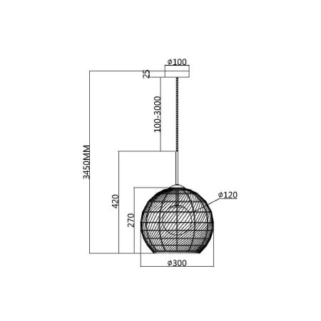 Lampa wisząca Cane MOD204PL-01BG1- Maytoni
