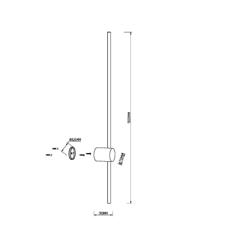 Kinkiet Light stick MOD237WL-L11BS3K- Maytoni