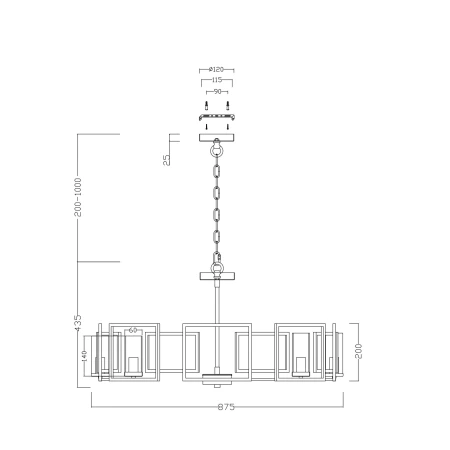 Lampa stylowa wisząca H009PL-08G - Maytoni
