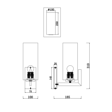 Kinkiet designerski – Fortano MOD089WL-01BS - Maytoni