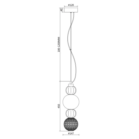 Lampa stylowa wisząca – Collar P069PL-L17CH3K - Maytoni