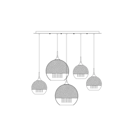 Lampa wisząca nowoczesna – Fermi P140-PL-170-5-G - Maytoni