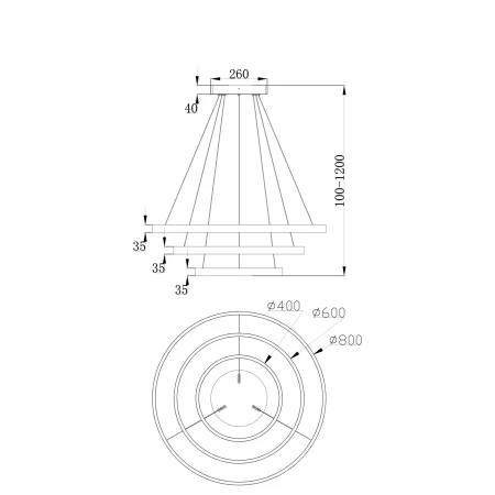 Lampa nad stół wisząca RING – Rim MOD058PL-L100B4K - Maytoni