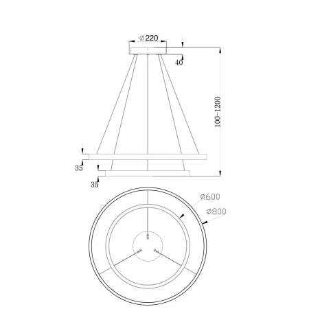 Lampa wisząca RING – Rim MOD058PL-L74B4K - Maytoni