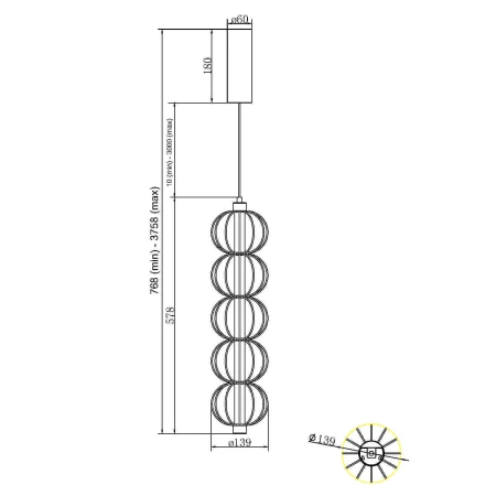 Lampa wisząca Golden Cage MOD216PL-L10G3K- Maytoni