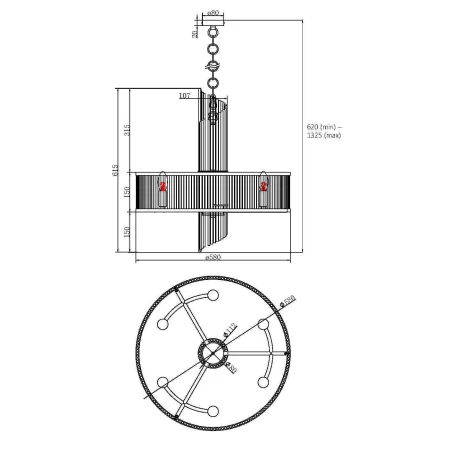Lampa wisząca Frame MOD174PL-06G- Maytoni