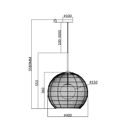 Lampa wisząca Cane MOD204PL-01B- Maytoni