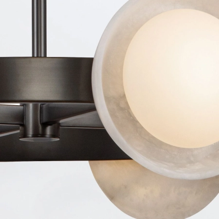 Lampa wisząca metalowa brązowa ze szklanym kloszem QN-SAWGRASS-3P-DG-O z serii Sawgrass