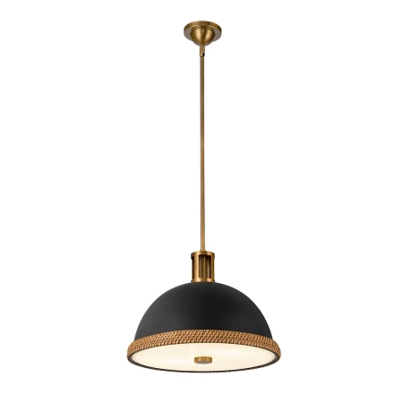 Lampa wisząca metalowa czarno-mosiężna 2-punktowa QN-DORAL-P-M-BK z serii DORAL