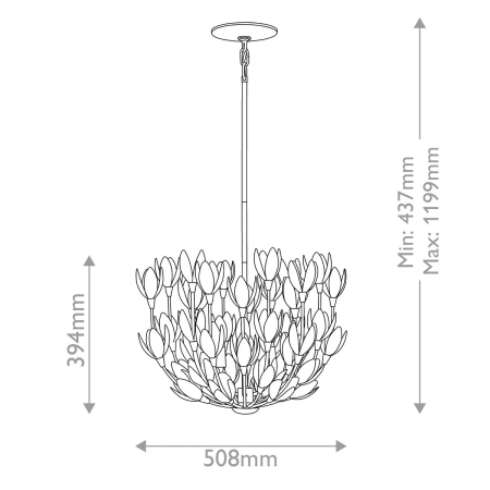 Lampa wisząca metalowa biała 3-punktowa QN-FLORA3-WHT z serii Flora