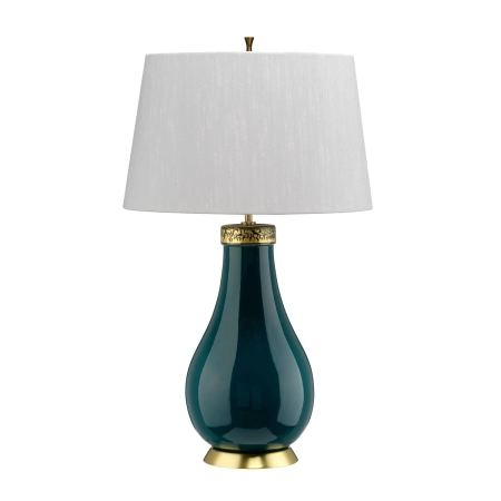 Lampa stołowa ceramiczna zielona z abażurem QN-HAVERING-TL-IV z serii Havering