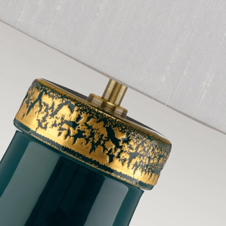 Lampa stołowa ceramiczna zielona z abażurem QN-HAVERING-TL-IV z serii Havering