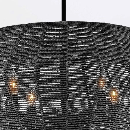 Lampa wisząca metalowa czarna 10-punktowa QN-LUCA-10P-BK-BK z serii LUCA