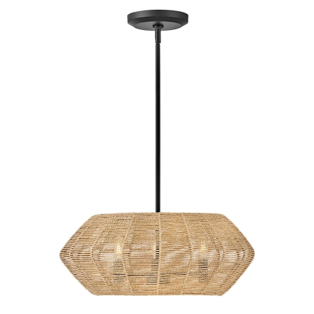Lampa wisząca metalowa brązowa z drewnem 3-punktowa QN-LUCA-P-S-BK-CAM z serii LUCA