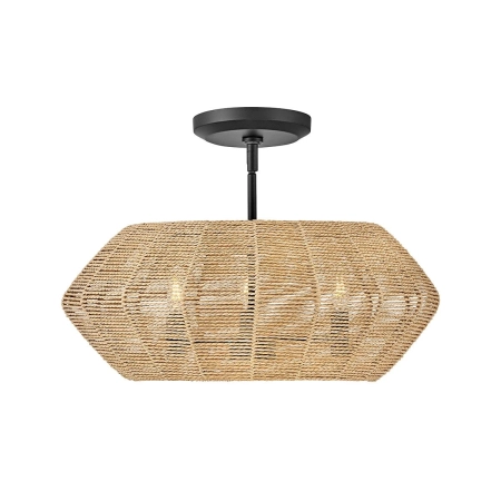 Lampa wisząca metalowa brązowa z drewnem 3-punktowa QN-LUCA-P-S-BK-CAM z serii LUCA