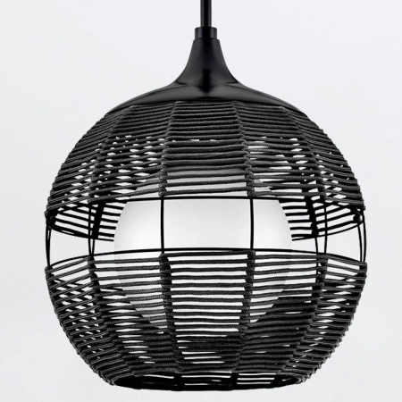 Lampa wisząca metalowa czarna ze szkłem QN-MADDOX-P-S-BK-BK z serii Maddox
