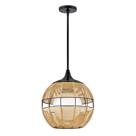 Lampa wisząca metalowa brązowa ze szkłem QN-MADDOX-P-S-BK-CAM z serii MADDOX