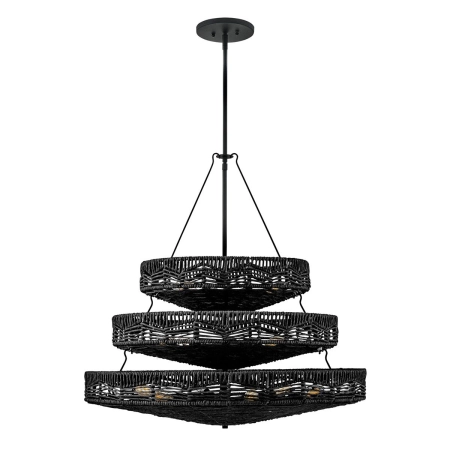 Lampa wisząca metalowa czarna 13-punktowa QN-OPHELIA-13P-BK-BK z serii Ophelia