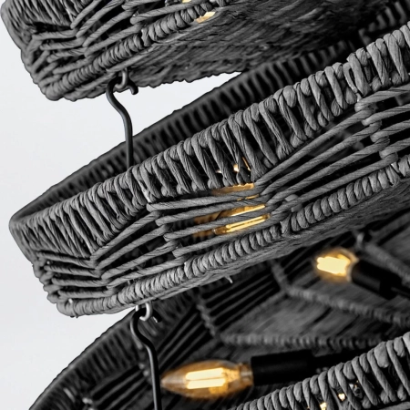 Lampa wisząca metalowa czarna 13-punktowa QN-OPHELIA-13P-BK-BK z serii Ophelia