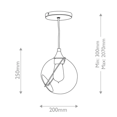 Lampa wisząca mosiężna szklana 20cm QN-SKYE-1P-S z serii Skye