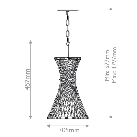 Lampa wisząca czarna metalowa z rattanem QN-TWYLA-1P-BK z serii Twyla