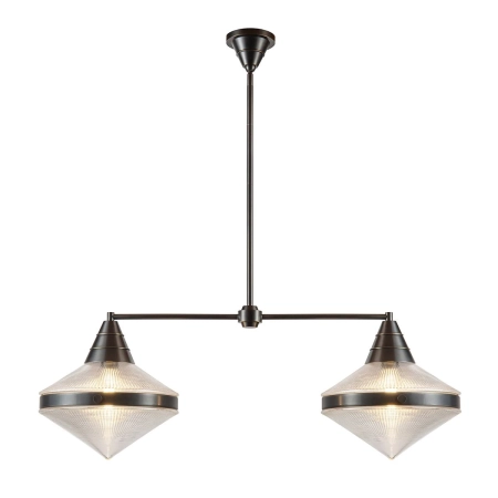 Lampa wisząca metalowa czarno-brązowa 2-punktowa QN-WILLARD-LP2-UBZ-PG z serii WILLARD