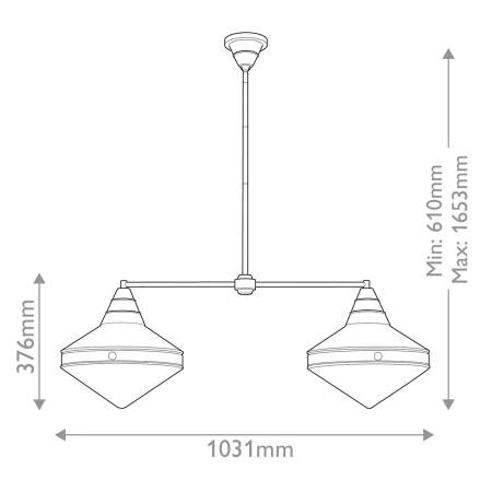 Lampa wisząca metalowa czarno-brązowa 2-punktowa QN-WILLARD-LP2-UBZ-PG z serii WILLARD